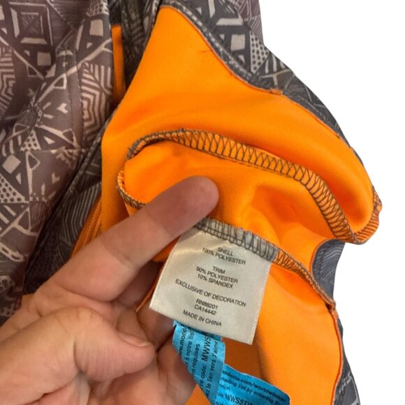 Mondetta Grand Prix Mondial Men's Hooded Jacket Gray Orange L Tribal Pattern - Picture 5 of 10